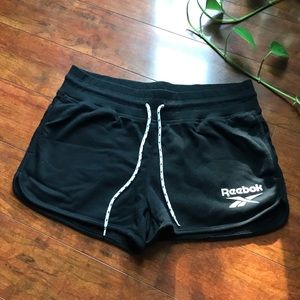 Black soft drawstring relaxed fit shorts